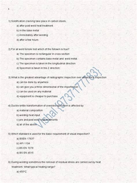 CSWIP 3.1 Question Paper .